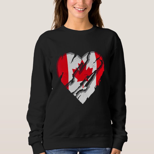 Moletom Canadá Heart Canadian Flag Canadian Pride (Frente)