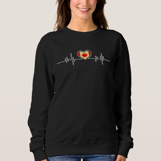 Moletom Canada Heartbeat Canadian Flag (Frente)