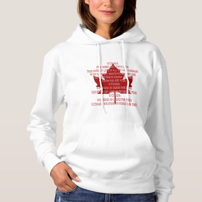 Moletom Canadá Hino Hooded T-Shirt Souvenir Canadá Shirt (Frente)