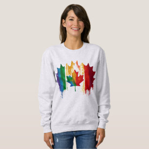 Moletom Canadá Orgulho gay Rainbow Flag Maple Leaf LGTBQ