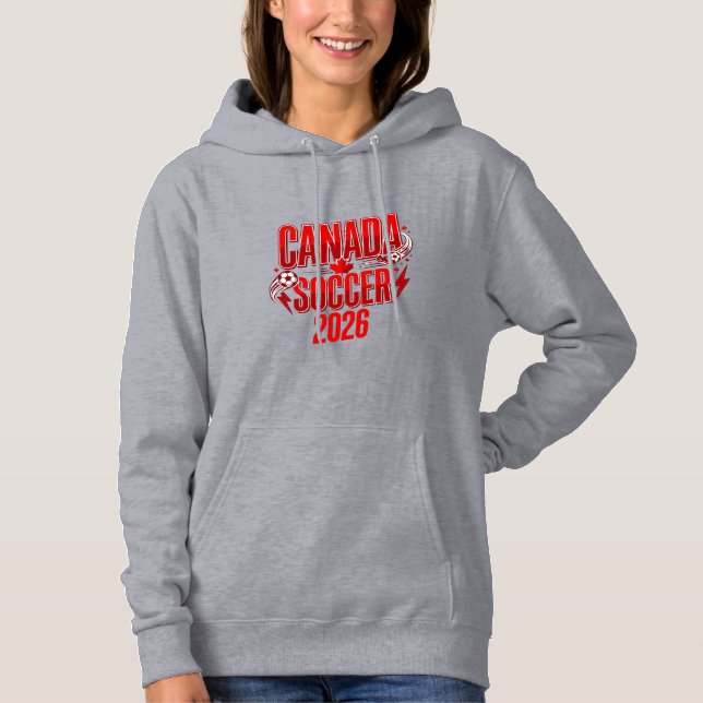 Moletom Canada Soccer 2026 Futebol Bold País Tipografia  (Frente)