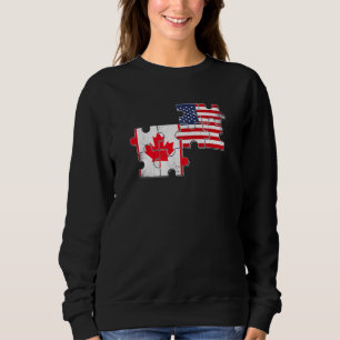 Moletom Canada Usa Love Roots Canada American Flag