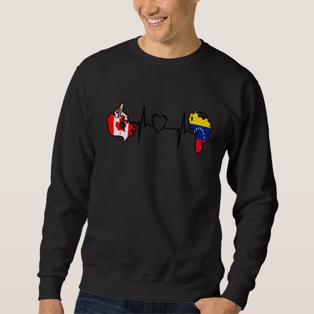 Moletom Canada Venezuela Flag Canadian Venezuelan Heartbea (Frente)