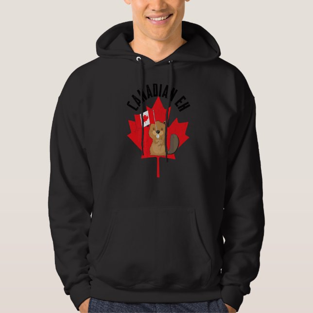 Moletom Canadense Eh Beaver Maple Leaf Flag Happy Canada D (Frente)