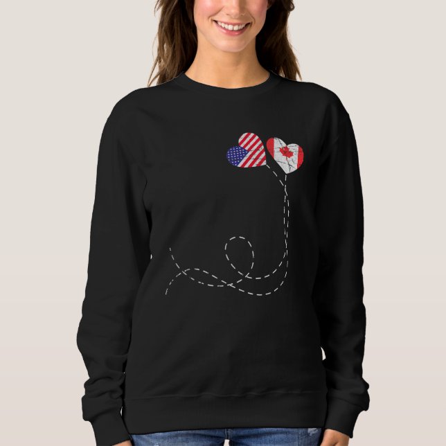 Moletom Canadian American Flag Hears Us Flag Maple Leaf C (Frente)