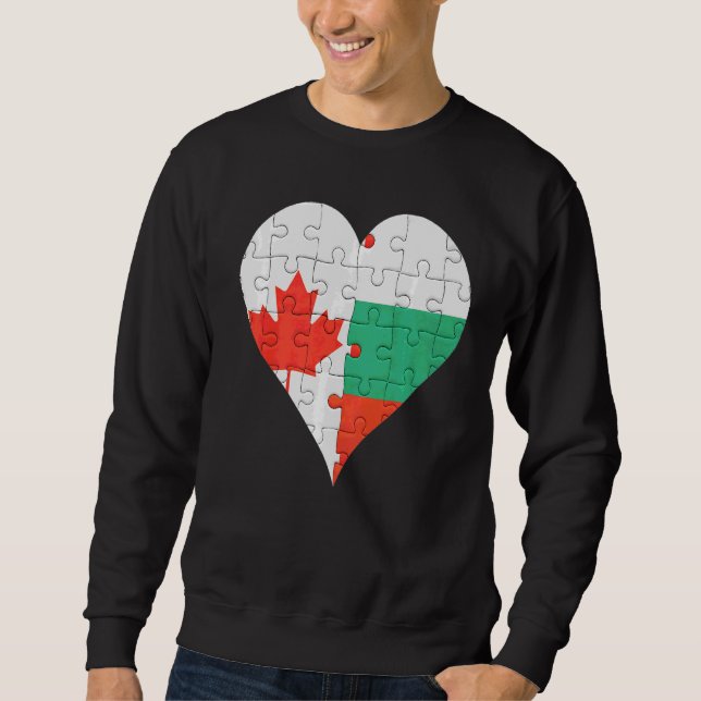 Moletom Canadian Bulgaria Flag Heart (Frente)