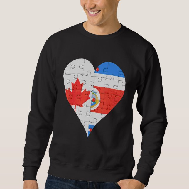 Moletom Canadian Costa Rica Flag Heart (Frente)