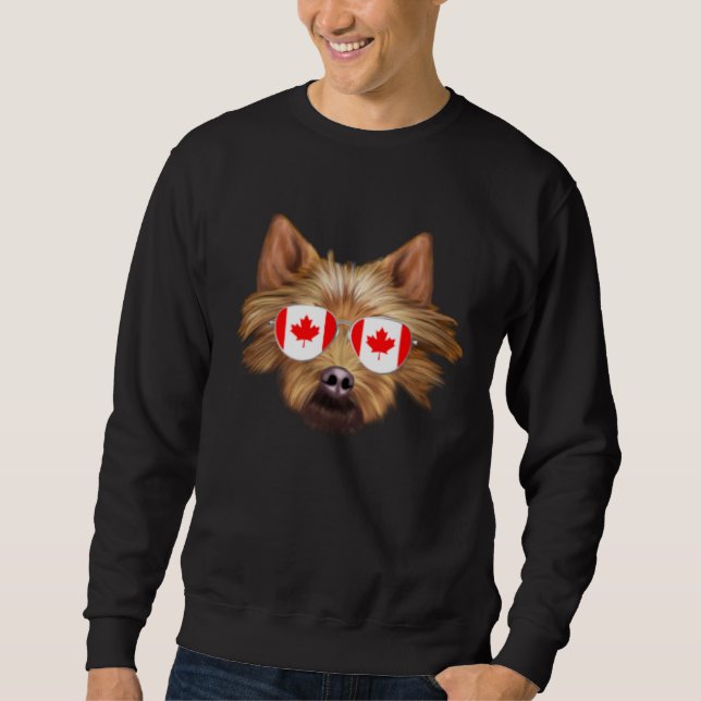 Moletom Canadian Flag Australian Terrier Dog Canada Pocket (Frente)