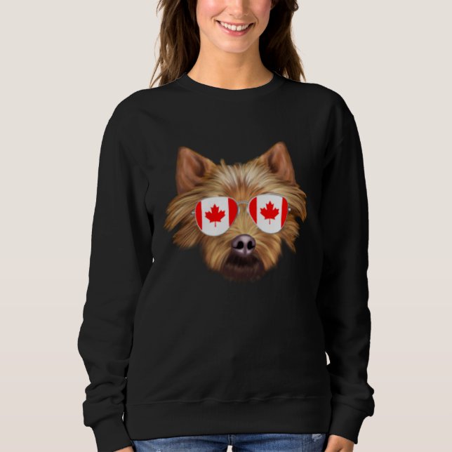 Moletom Canadian Flag Australian Terrier Dog Canada Pocket (Frente)