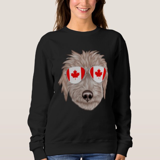 Moletom Canadian Flag Bedlington Terrier Dog Canada Pocket (Frente)