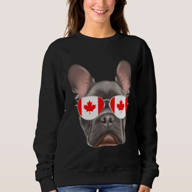 Moletom Canadian Flag French Bulldog Dog Canada Pocket (Frente)