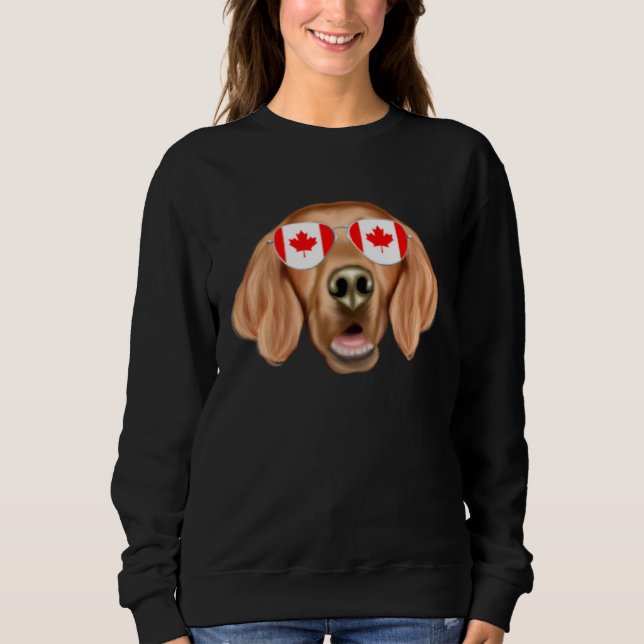 Moletom Canadian Flag Irish Setter Dog Canada Pocket (Frente)