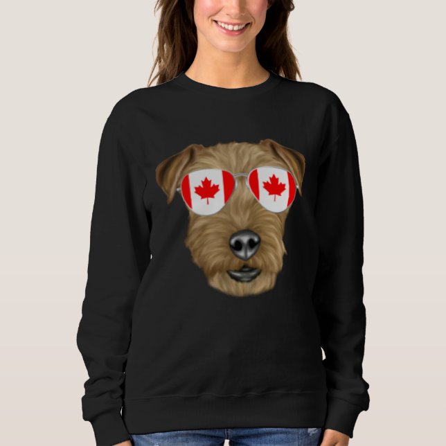 Moletom Canadian Flag Lakeland Terrier Dog Canada Pocket (Frente)