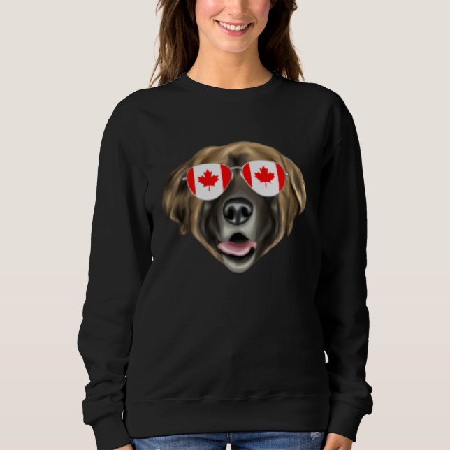 Moletom Canadian Flag Leonberger Dog Canada Pocket (Frente)