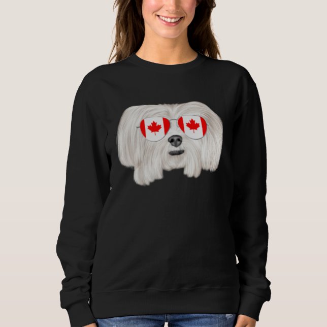 Moletom Canadian Flag Maltese Dog Canada Pocket (Frente)