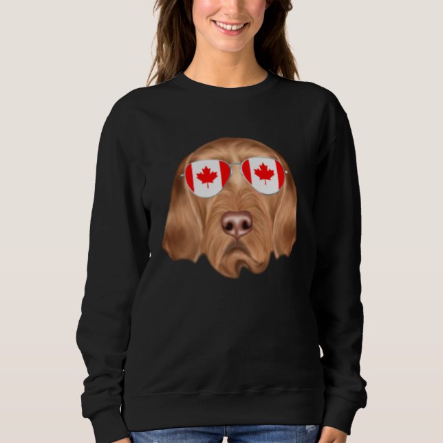 Moletom Canadian Flag Wirehaired Vizsla Dog Canada Pocket (Frente)