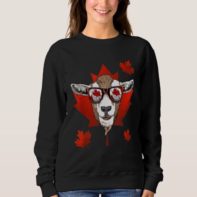 Moletom Canadian Goat Maple Tree Leaf Canada Flag Animal G (Frente)