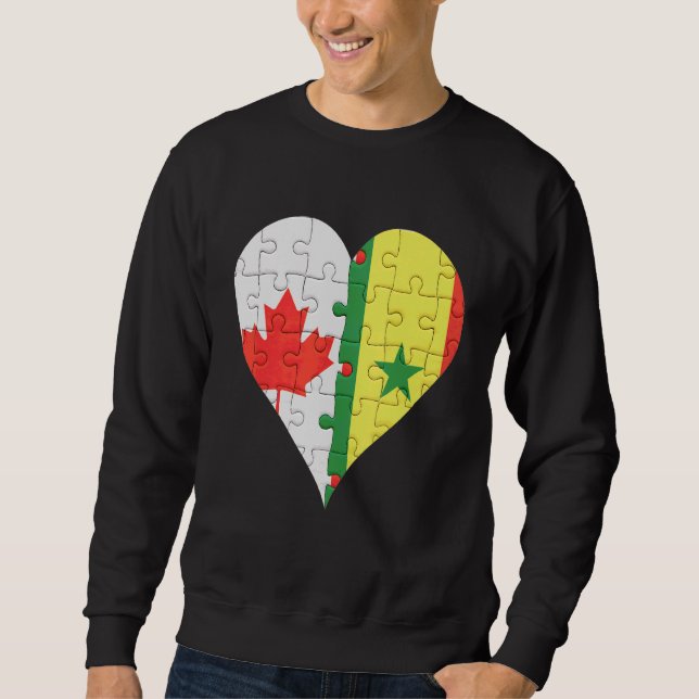 Moletom Canadian Senegal Flag Heart (Frente)