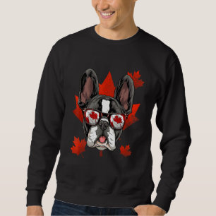 Moletom Canadiano francês Bulldog Maple Leaf Patriotic C
