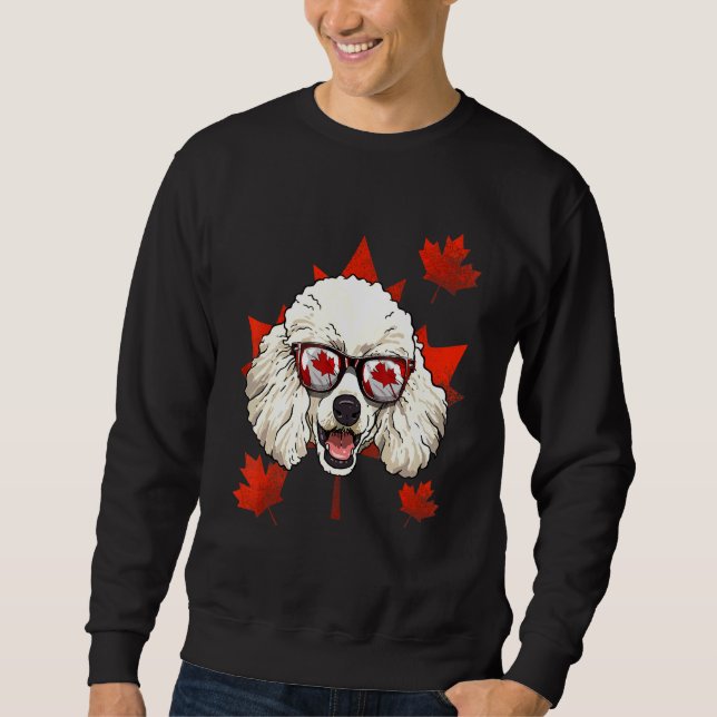 Moletom Canadiano Poodle Dog Maple Leaf Patriotic Canada F (Frente)