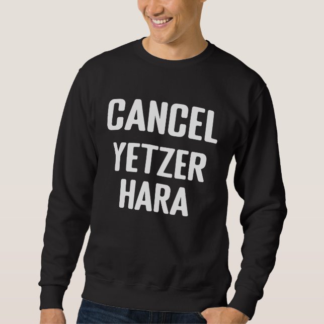 Moletom Cancel yetzer hara Torah Jewish Summer Camp Hebrew (Frente)
