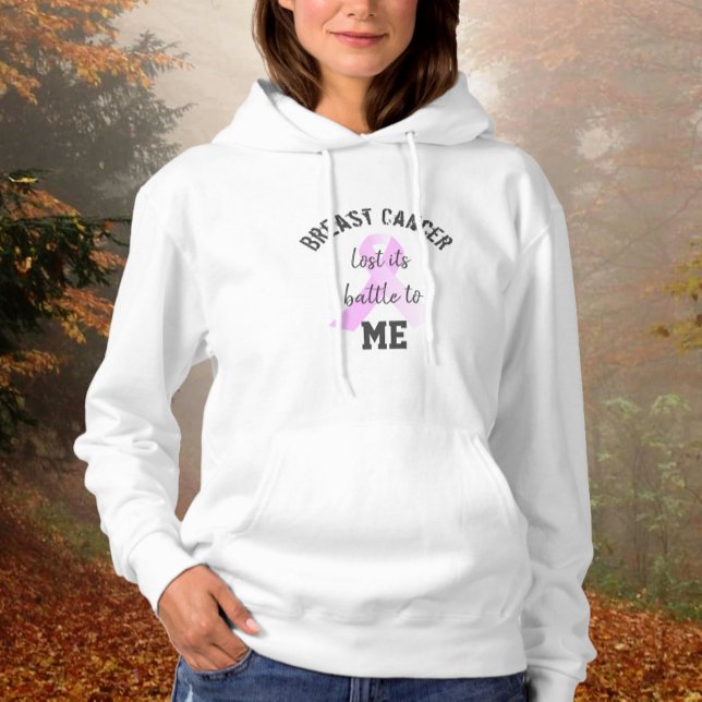 Moletom Cancer da mama perdeu a batalha para mim | Sobrevi (Breast Cancer Lost its Battle to Me Hoodie)