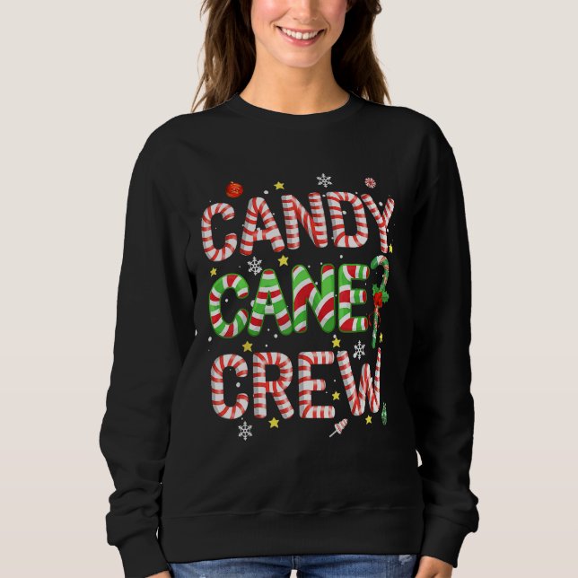 Moletom Candy Cane Crew Funny Christmas Candy   X mas Paja (Frente)
