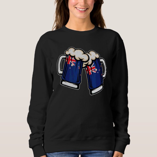 Moletom Caneca de cerveja com bandeira da Nova Zelândia    (Frente)