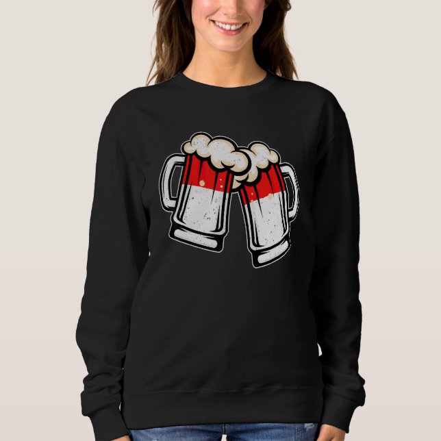 Moletom Caneca de cerveja da bandeira da Indonésia   Cerve (Frente)