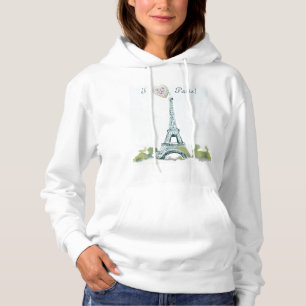 Moletom Caneta da torre Eiffel e esboço de tinta I cora