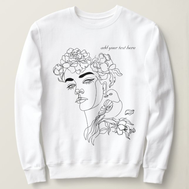 Moletom Caneta de solteiro Camisola de mulher linhada (Frente do Design)