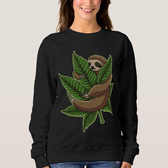 Moletom Cannasloth Funny Sloth Hug Weed (Frente)