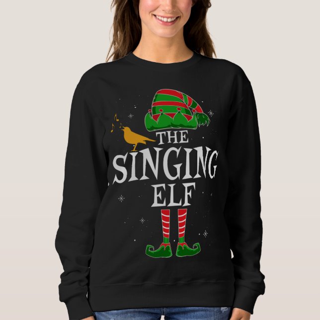 Moletom Cantor De Natal Da Família Singing Elf Matching F (Frente)