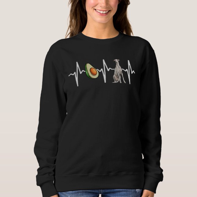 Moletom Cão Avocado Greyhound Heartbeat (Frente)