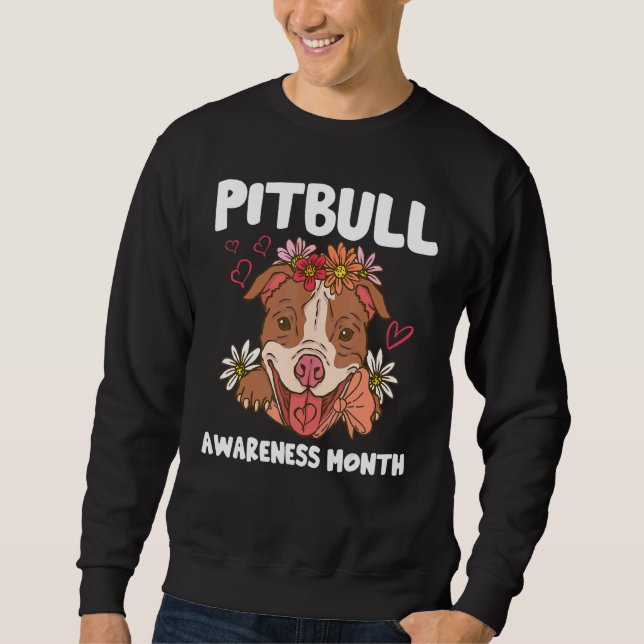 Moletom Cão de Amor Pitbull Mês de Consciência Pitbull (Frente)