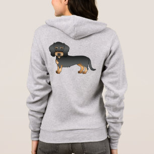 Moletom Cão De Cartoon De Dachshund Com Cabos Negros E Tan