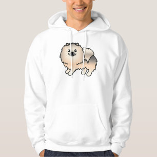 Moletom Cão-de-Cartoon Pomeraniano Cuja Fenda Estável