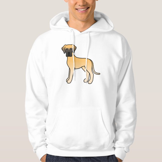 Moletom Cão de desenho animado fofo Great Dane cor de cerv (Frente)