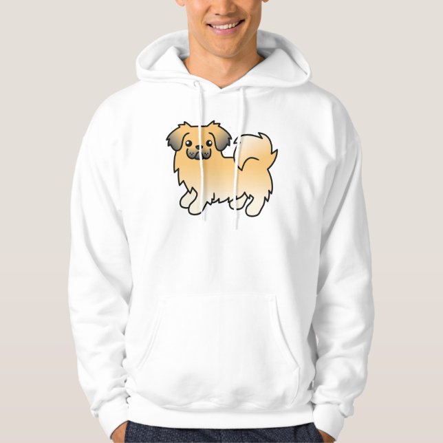 Moletom Cão de desenho animado fofo Tibetan Spaniel cor de (Frente)