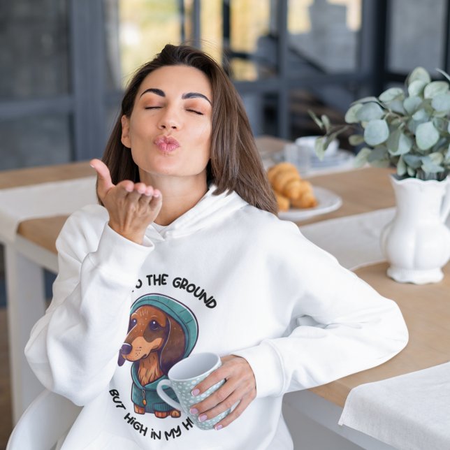 Moletom Cão de linguiça personalizado Dachshund, mãe/pai D (Funny Dachshund Sausage Dog Monogram Shirt)