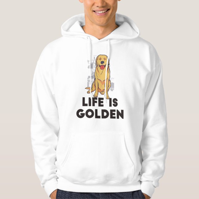 Moletom Cão Retriever Dourado - A Vida é Dourada (Frente)