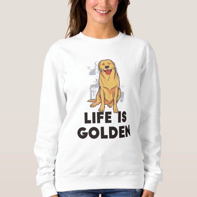 Moletom Cão Retriever Dourado - A Vida é Dourada (Frente)