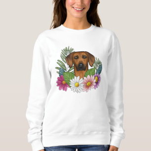 Moletom Cão Ridgeback Rodesiano Cabeça Flores Silvestres C