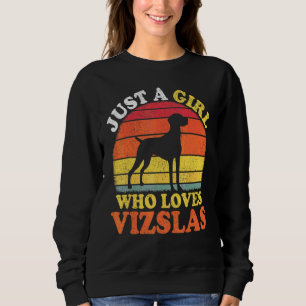 Moletom Cão Vizsla Vintage Só Uma Garota Que Ama Vizslas
