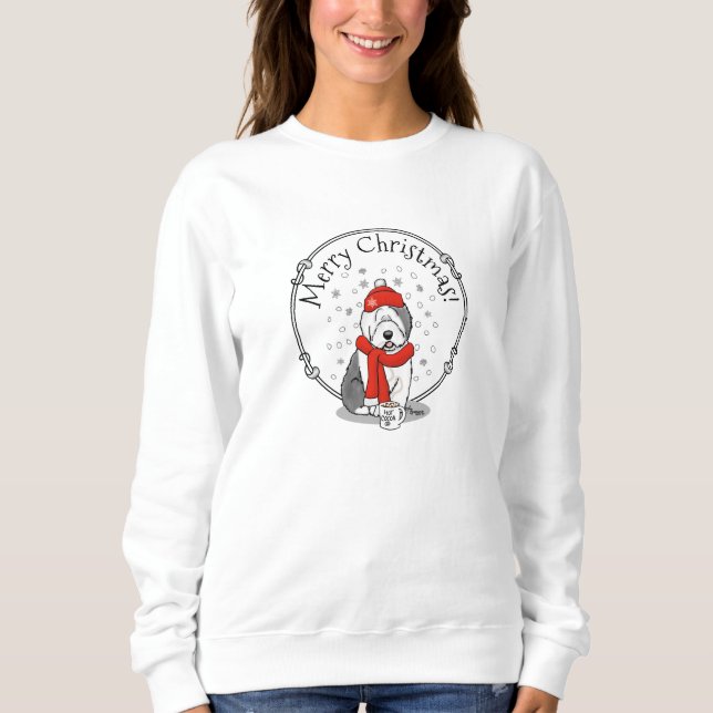 Moletom Cãozinho de inverno (Vermelho) Antigo Inglês (Cinz (Frente)