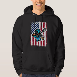 Moletom Capacete e tacos de Lacrosse com bandeira american