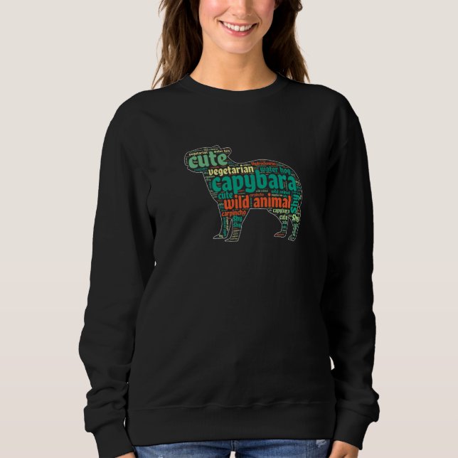 Moletom Capibara Wildlife Animal Capybara Word Cloud (Frente)