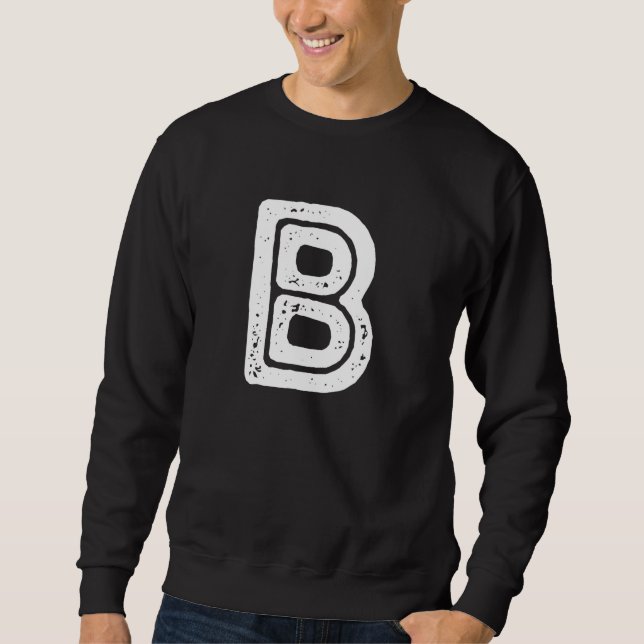 Moletom Capital Letter B Monogram Rust Font Initial Alphab (Frente)