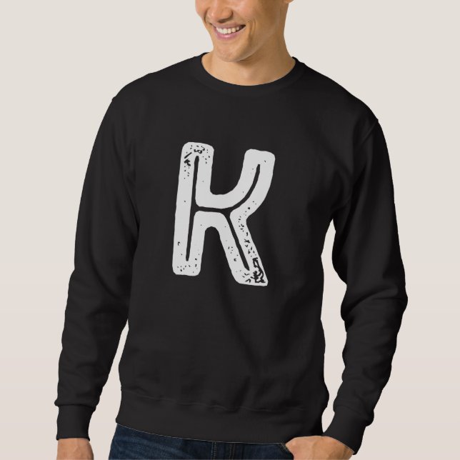Moletom Capital Letter K Monogram Rust Font Initial Alphab (Frente)