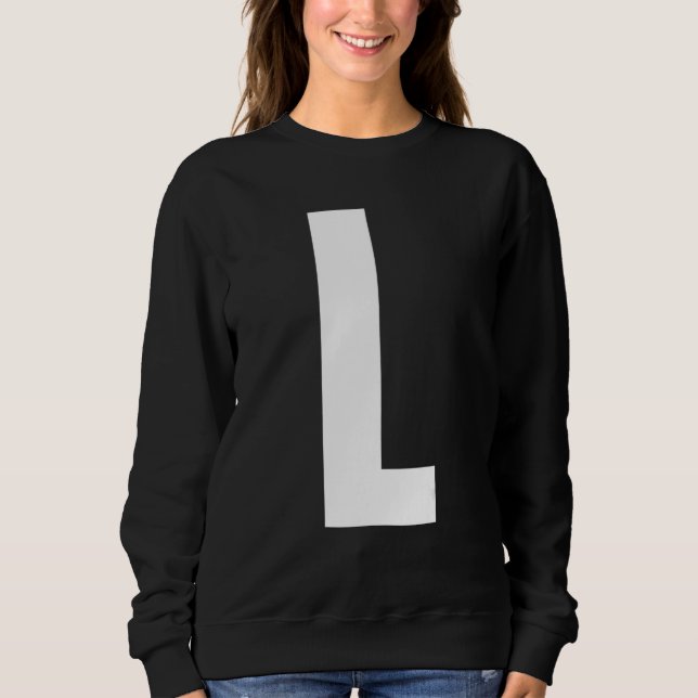 Moletom Capital Letter L Monogram Anton Font Initial Alpha (Frente)